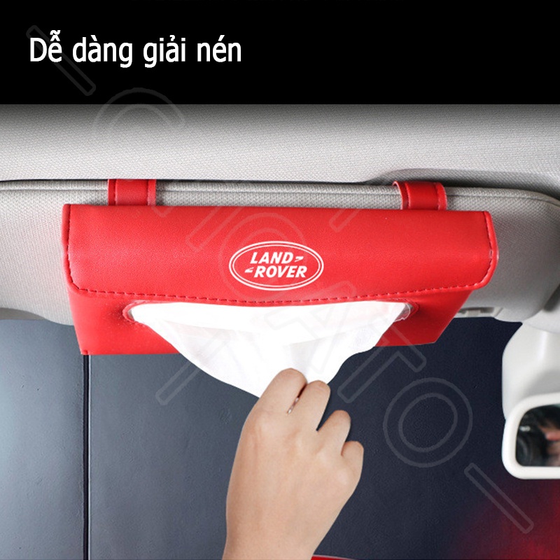 GTIOATO Tấm Che Nắng Ô Tô Hộp Đựng Khăn Giấy Ô Tô Da HộP ĐựNg GiấY TrêN Xe Ô Tô HộP ĐựNg GiấY ĂN TrêN Ô Tô HộP ĐựNg Đồ TrêN Ô Tô Phụ Kiện Xe Hơi Cho Land Rover Defender Evoque Discovery VELAR Range