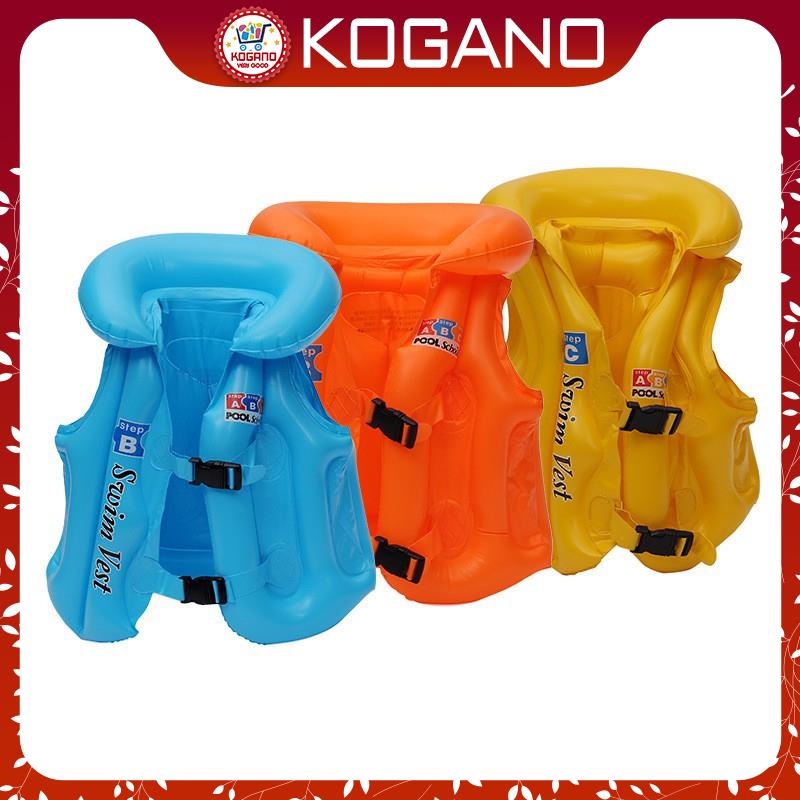 Áo Phao Cho Bé Tập Bơi KOGANO Có Khóa Cài An Toàn Bé Gái Bé Trai Size S 1 - 6 Tuổi SS-001097 [Tặng Bơm Phao]