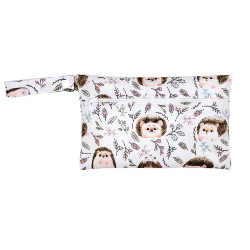 Túi Đựng Tã Em Bé Chống Thấm Nước Có Khóa Kéo In Họa Tiết Hoạt Hình