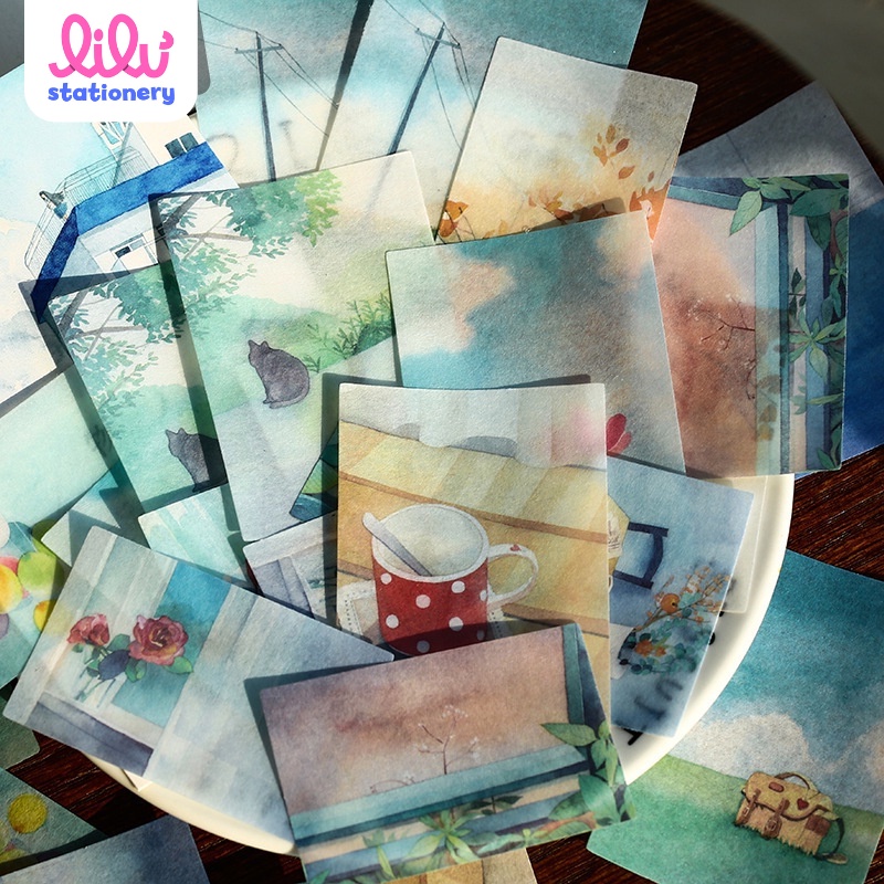 Sticker vintage cổ điển dán sổ set 40 nhãn dán HD203-K59 trang trí sổ nhật kí lưu bút DIY Bullet Jou