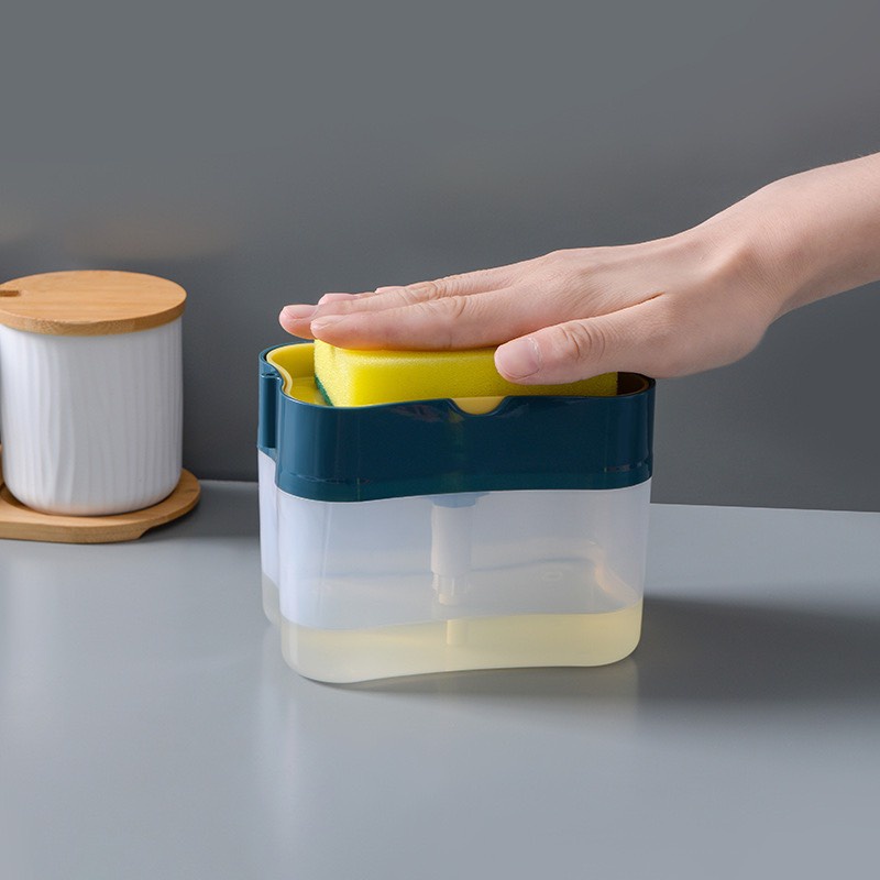 Hộp Đựng Nước Rửa Chén Tự Động Tạo Bọt 2in1 Tiện Lợi, Hộp Đựng Nước Rửa Chén Tạo Bọt Tặng Kèm Miếng Bọt Biển