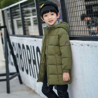 Áo khoác phao bé trai, bé gái dáng dài ấm áp cho bé 1, 2, 3, 4, 5,6, 7, 8  tuổi