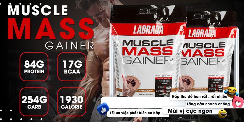 Sữa tăng cân, tăng cơ Muscle Mass Gainer 12Lbs (5.44Kg) [CHÍNH HÃNG HOA KỲ]