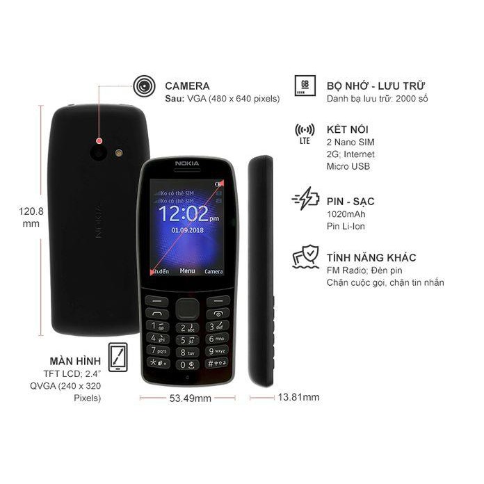 Điện thoại Nokia 210 - Hàng Chính Hãng Mới 100%