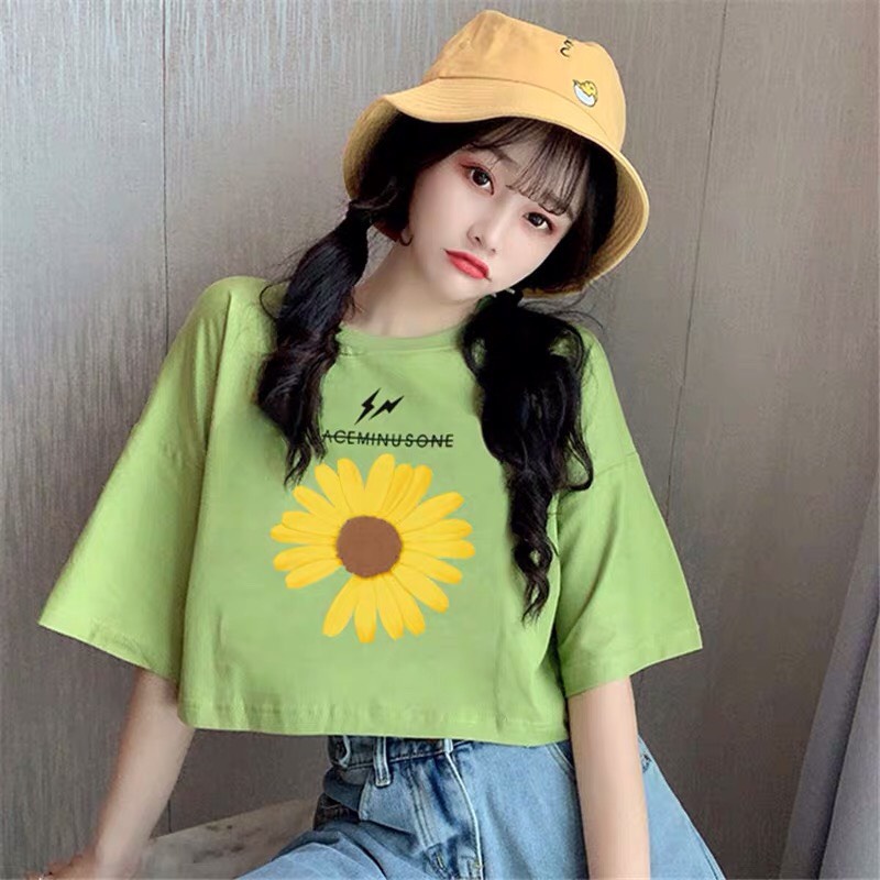 Áo Thun Nữ - Áo Croptop Thời Trang Dáng Rộng Năng Động Thời Trang Siêu Xinh | BigBuy360 - bigbuy360.vn