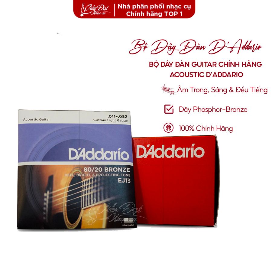 Bộ Dây Đàn Guitar Chính Hãng Acoustic D'Addario EJ13, EJ26, ULTRAPACK EJ910- EJ26