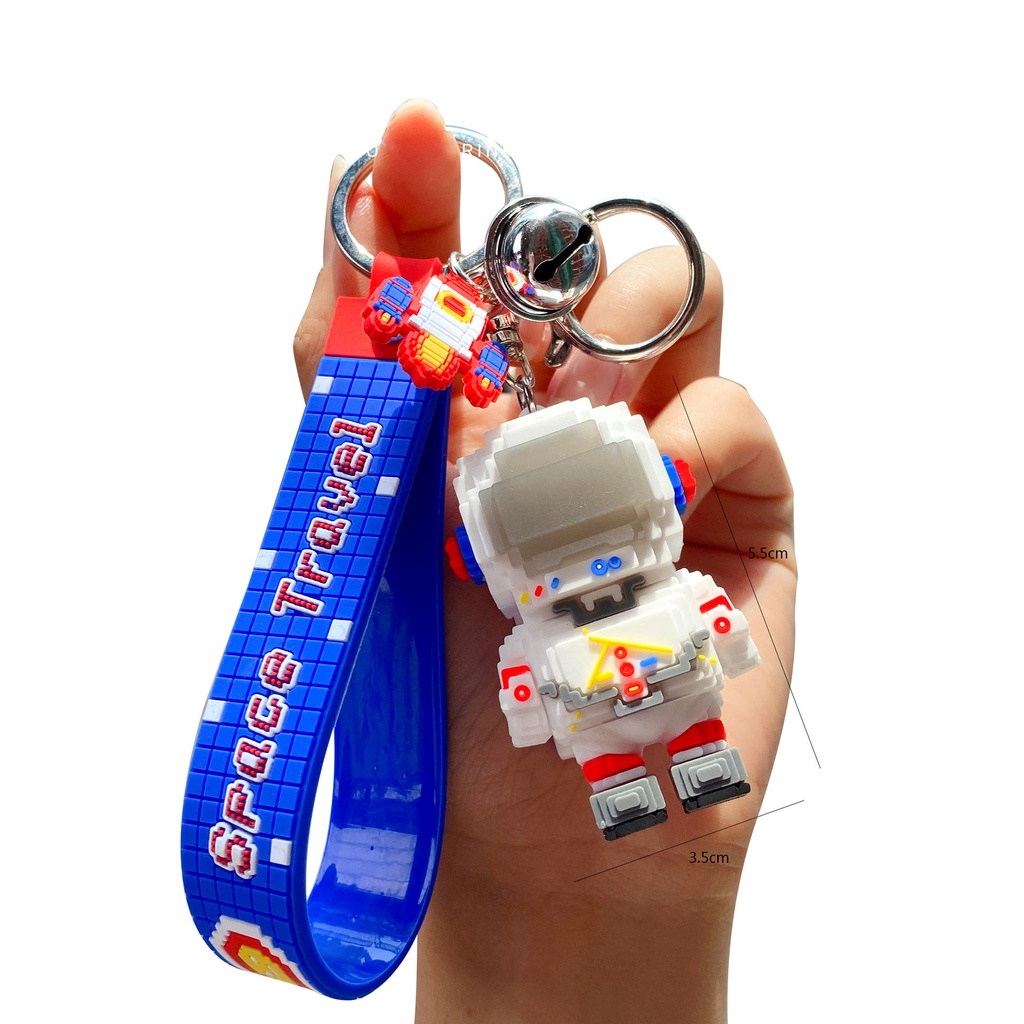 Móc khóa mô hình Lego Space Travel nhiều màu sắc làm quà tặng bạn bè người thân trang trí balo - Ráp