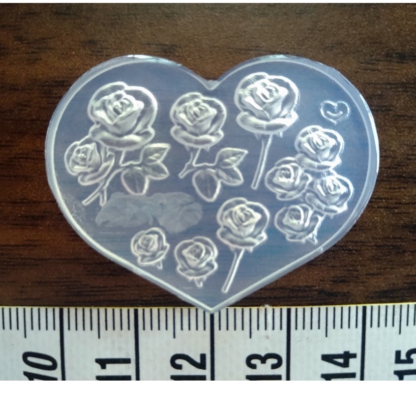 DIY - Khuôn đúc trang sức resin, làm charm trang trí nail - Hoa hồng nhiều size/ Khuôn tim