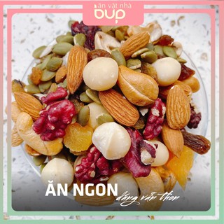 GRANOLA không YẾN MẠCH 500g - NGŨ CỐC 9 loại hạt và trái cây sấy khô (ăn kiêng, giảm cân) - ĂN VẶT NHÀ BUP