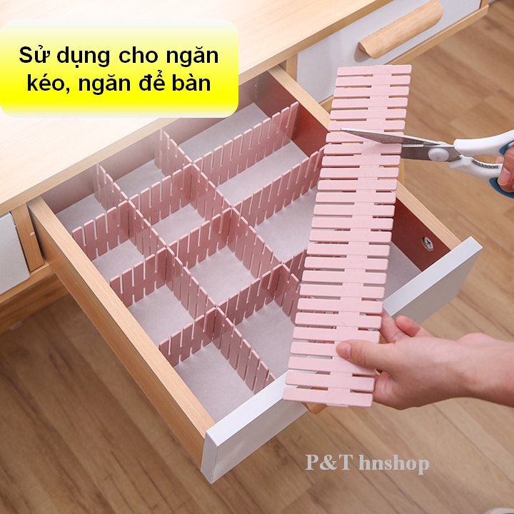 Thanh Chia Ngăn Kéo Tủ Thông Minh Bằng Nhựa Bộ 4 Thanh 47x7 Cm