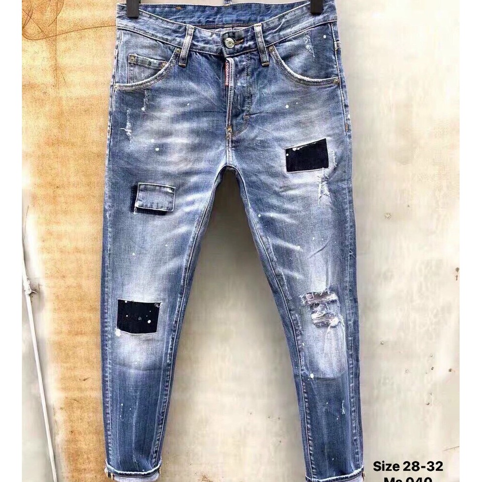 [Mã SRBACK010912 hoàn 20K xu đơn 50K] [FREESHIP] Quan Jean Nam Cao Cấp Co Dãn CHẤP VÁ Hot Trend Hợp Thời Trang 040