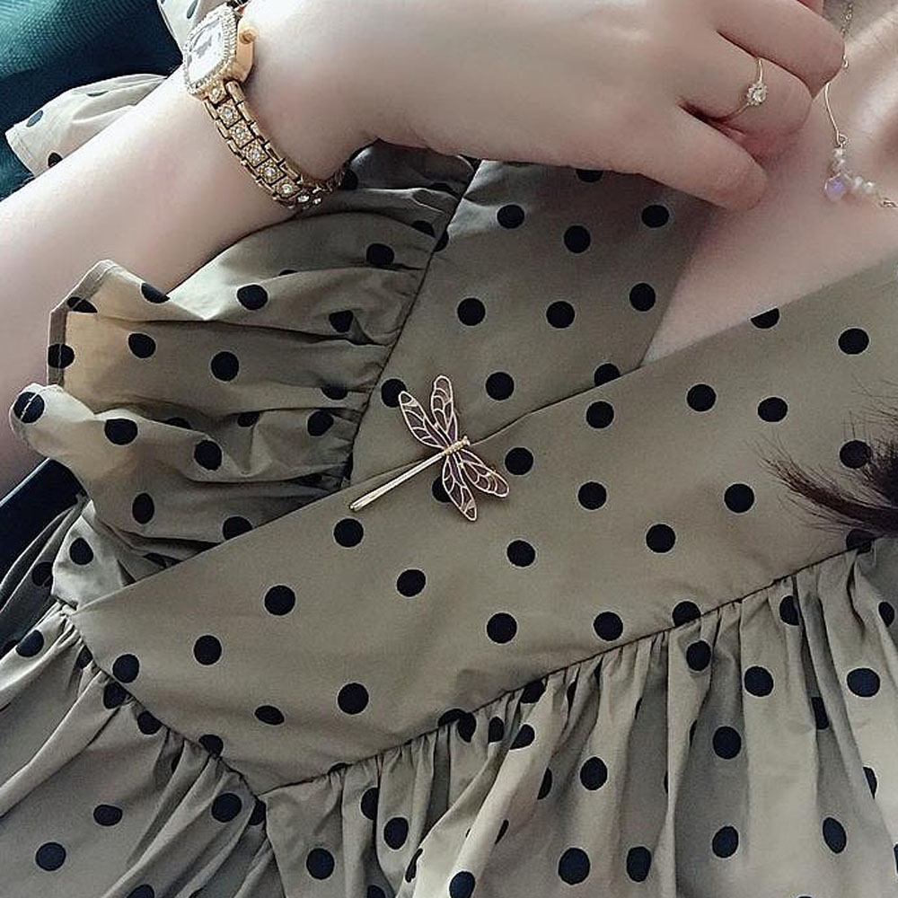 Ghim Cài Áo Hình Chuồn Chuồn Đính Đá Thời Trang Cho Nữ