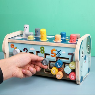 Đồ chơi đập chuột kệt hợp đàn gỗ cho bé