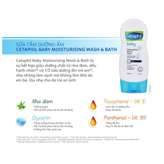 Sữa tắm gội dưỡng ẩm dành cho bé Cetaphil Baby Ultra Moisturising Bath &amp; Wash 230ml