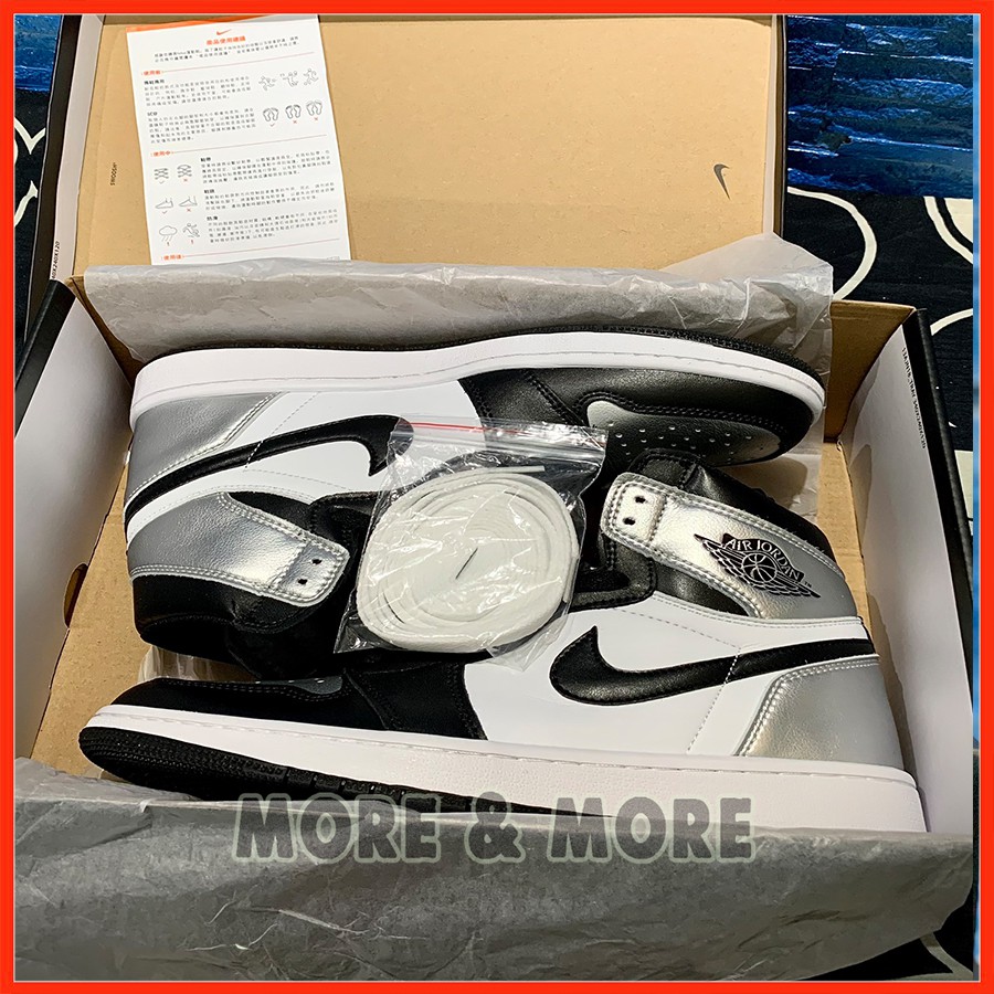 [More&More] Giày thể thao Sneaker Jordan "Silver Toe" High x OG Bạc Đen phiên bản Best