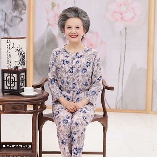 Bộ đồ bà già cotton lụa, áo bà ba xuân hè
