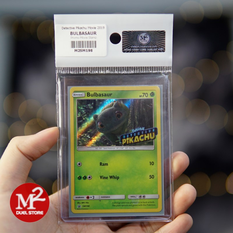 Lá bài Pokemon TCG - Bulbasaur SM198 - Thuộc phim điện ảnh Detective Pikachu - Sword &amp; Shield - Giao hàng như ảnh