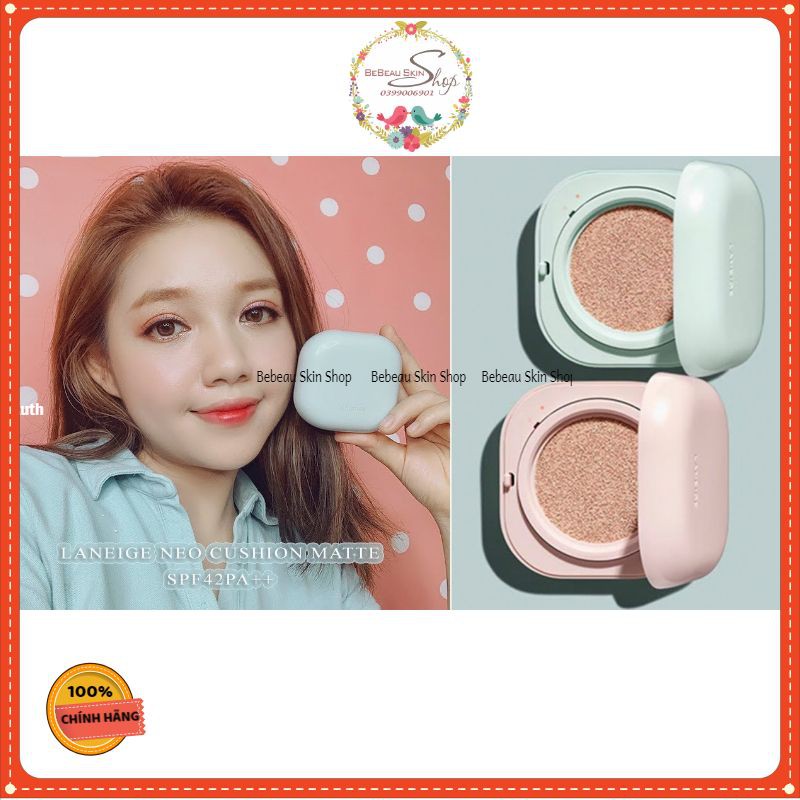 LANEIGE NEO Cushion Matte - Phấn nước Che Phủ Mịn Lì 24H - Bebeauskinshop