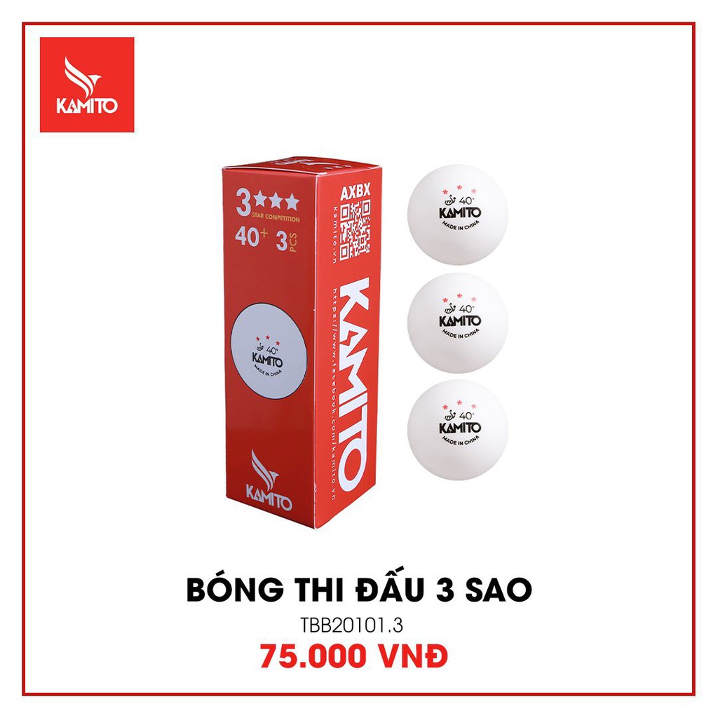 Quả Bóng Bàn Kamito 40+ Ba Sao, tiêu chuẩn thi đấu Chính Hãng