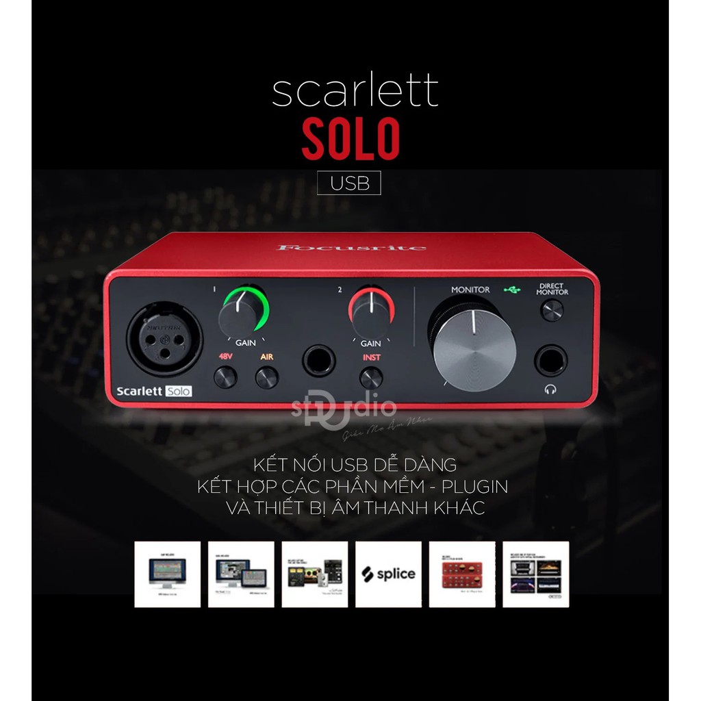 【Chính hãng】COMBO thu âm Focusrite Scarlett Solo (Gen 3) Micro thu âm Takstar TAK55- BẢO HÀNH 1 đổi 1 trong 12 tháng