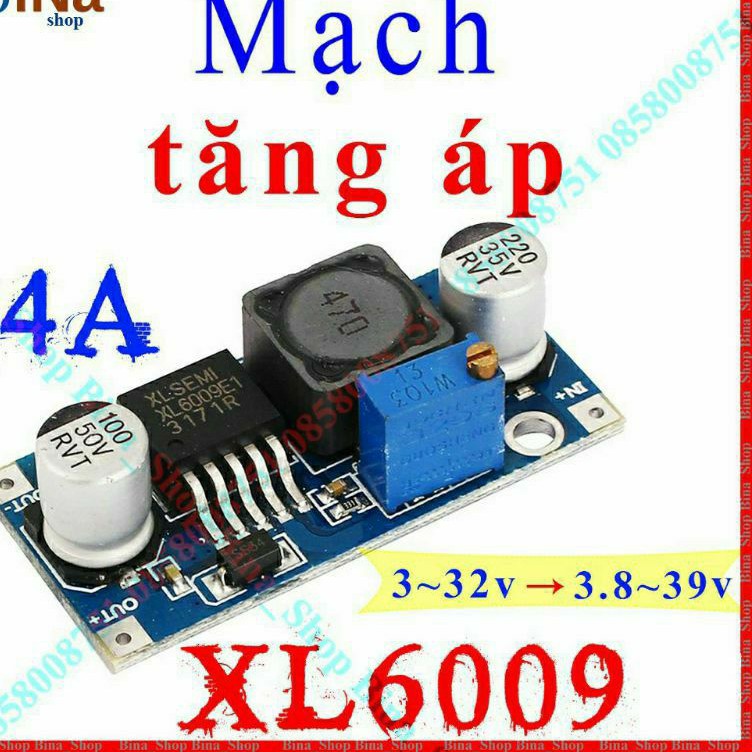 Module nâng áp DC-DC XL6009 4A 3-32v- 5-35V mạch tăng áp boost