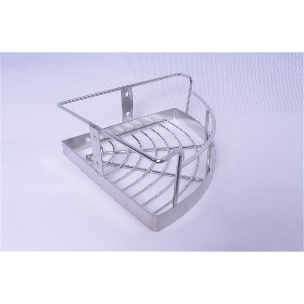Kệ góc nhà bếp, phòng tắm, inox 304 - 1 tầng