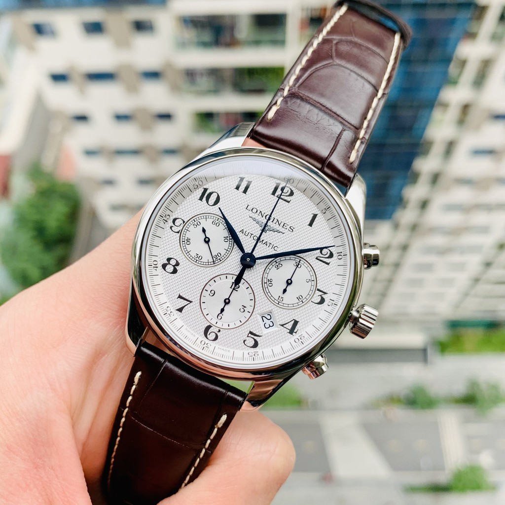 Đồng hồ nam chính hãng Longines Master Chronograph L2.759.4.78.3 - Máy cơ tự động - Mặt kính Sapphire