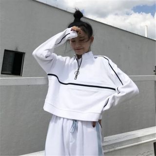 Áo Sweater 1 Sọc Dây Khóa Kéo Ulzzang HOT 2022