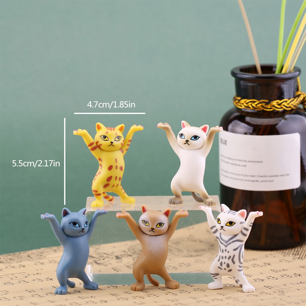 Set 5 mô hình mèo nâng bánh dễ thương