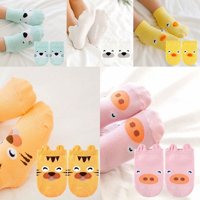 Đôi Vớ In Hình Động Vật Hoạt Hình Chống Trượt Cho Bé 0-4 Tuổi