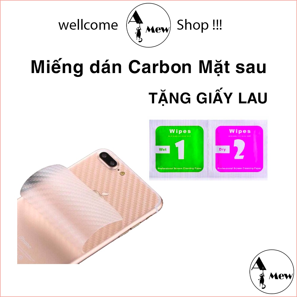 [SIÊU RẺ] Dán Lưng Điện Thoại Cacbon Chống Vân Tay - Bảo vệ điện thoại 6/6plus/6s/6splus/7/7plus/8/8plus/x/xr/xs/xsmax/1