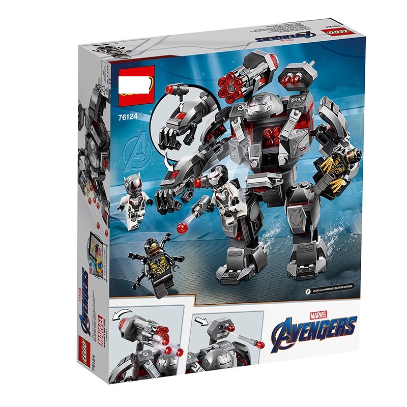 Lắp ráp xếp hình  MARVEL SUPER HEROES 76124 SX 4012 : BỘ GIÁP WAR MACHINE BUSTER 405 mảnh
