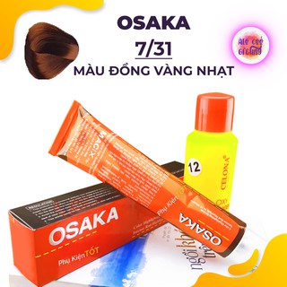 [ 7/31 -  Màu Đồng Vàng Nhạt ] Thuốc Nhuộm Tóc Osaka Loại 100ml + Bình Oxy12 - 100ml