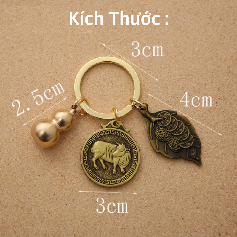 Móc Khóa 12 Con Giáp Phong Thủy Bằng Đồng Thau Theo Mệnh Xua Đuổi Tà Khí