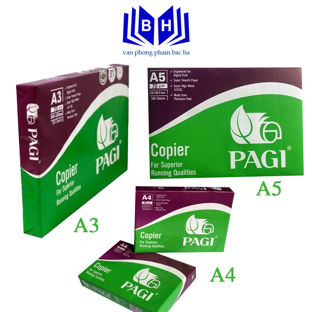Bắc Hà - Giấy In Pagi ĐL 70 ,Khổ giấy A3-A4-A5 Giấy Đẹp Trắng Dày Dùng Cho Văn Phòng Cửa Hàng Photo In Ấn