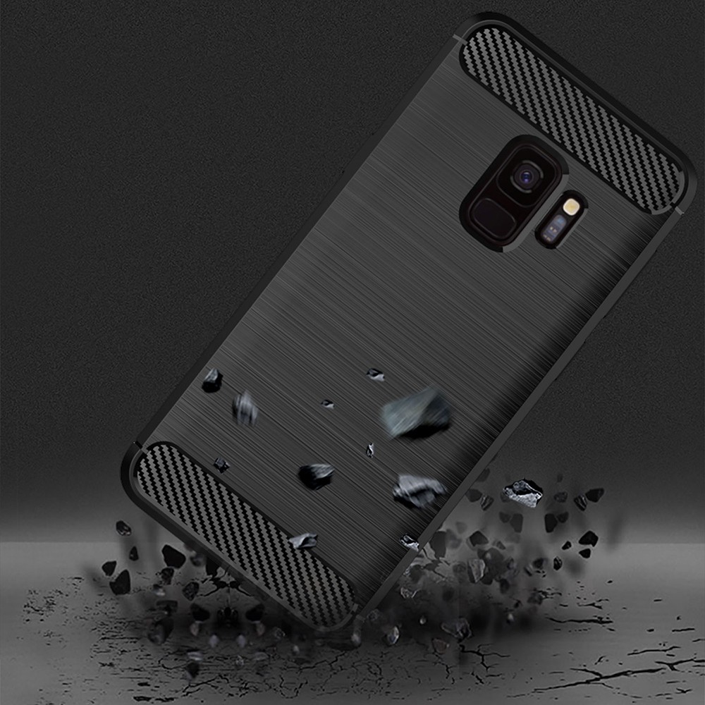 Ốp lưng Samsung S9 S9 Plus, Ốp silicon mềm bằng sợi Carbon phay xước chống sốc chống vân tay cho Samsung S9 S9 Plus