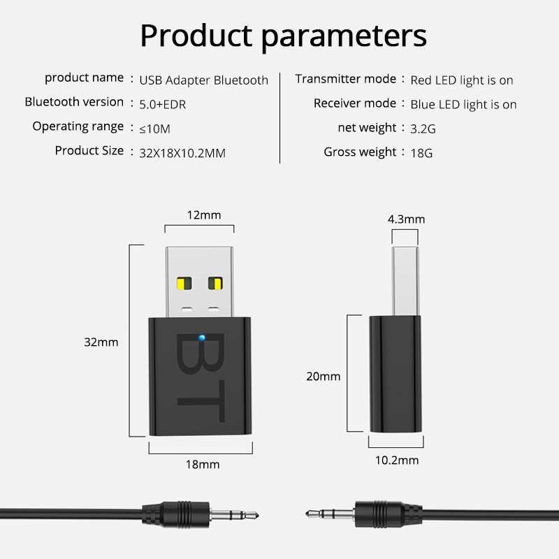 Bộ Thu Phát Tín Hiệu Bluetooth 5.0 Cho Tv Pc Xe Hơi
