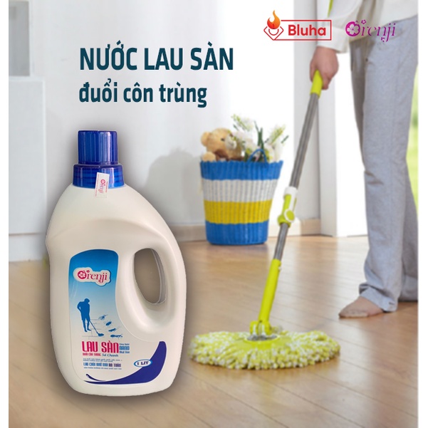 Nước lau sàn đuổi muỗi và côn trùng Orenji 1L hương sả chanh công nghệ NANO từ Nhật Bản, an toàn không độc hại