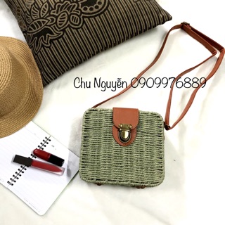 Túi cói hộp vuông