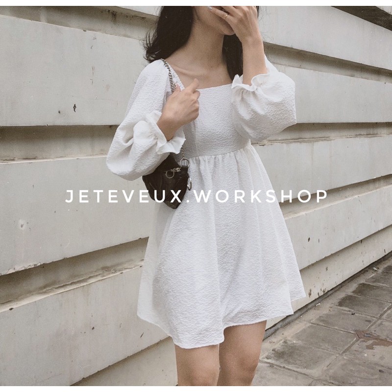 đầm babydoll trắng designed by Jeteveux