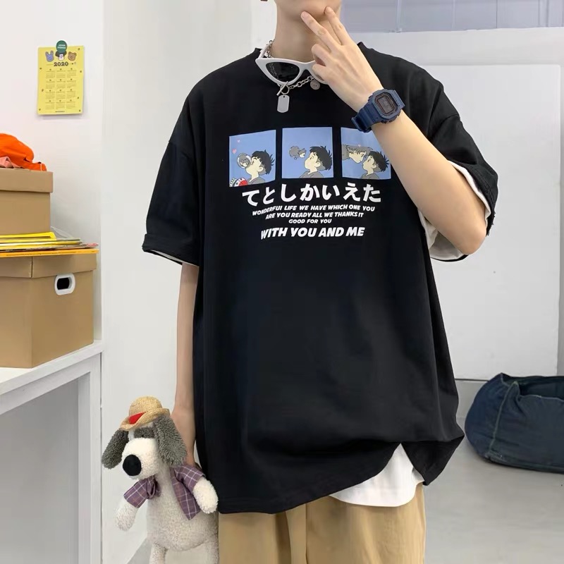 Áo Thun Ngắn Tay Phong Cách Năng Động Trẻ Trung Size M-5Xl