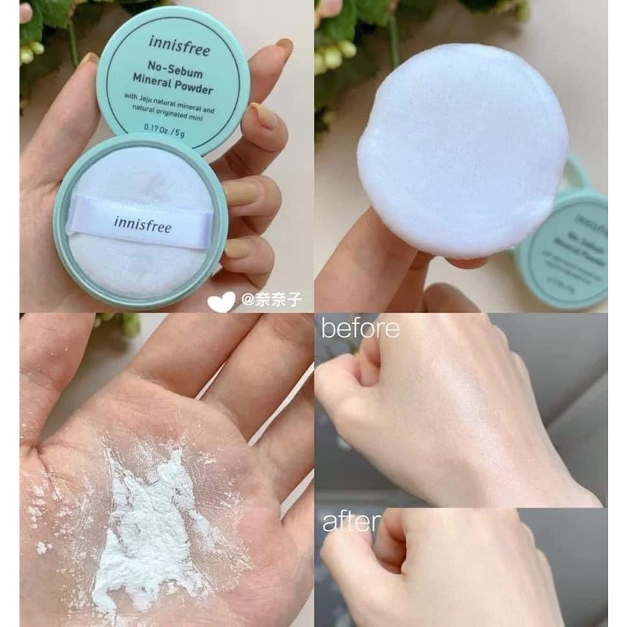 Phấn Phủ Kiềm Dầu Dạng Bột Khoáng Innisfree No Sebum Mineral Powder 5g chính hãng