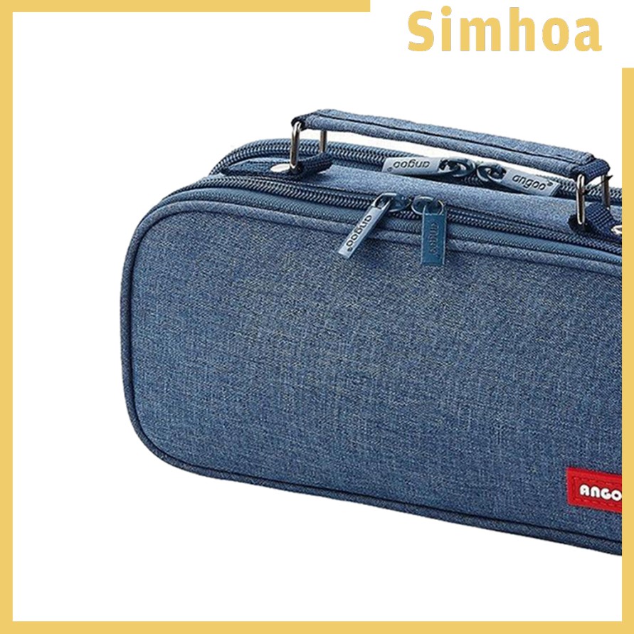 [Hàng mới về] Hộp đựng bút / mỹ phẩm vải canvas khóa kéo sức chứa lớn tiện dụng