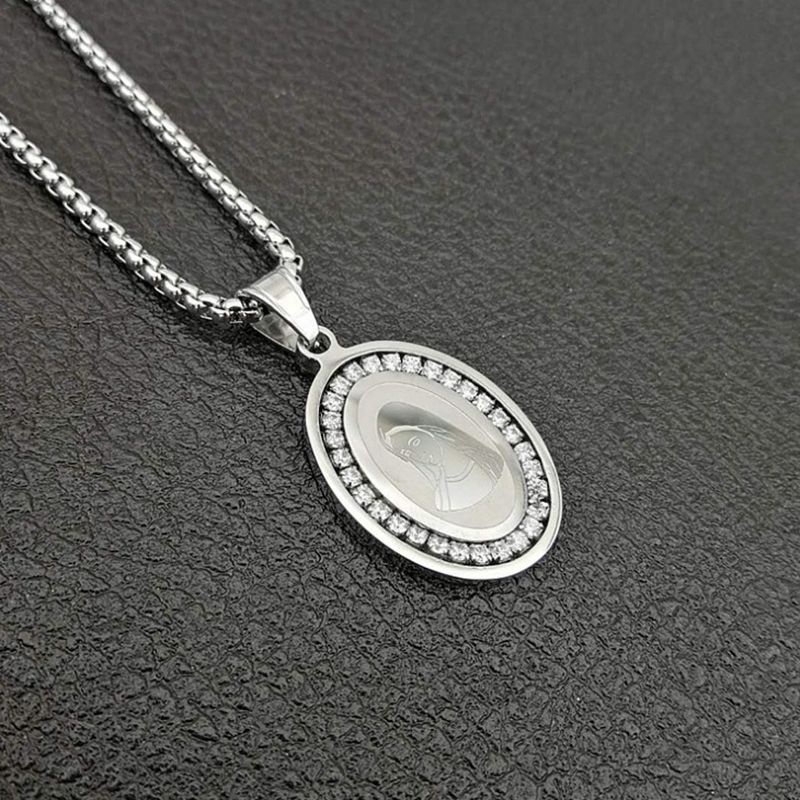 Vòng cổ Mạ Vàng Mặt Hình Đức Mẹ Mary Đính Đá zircon Thời Trang