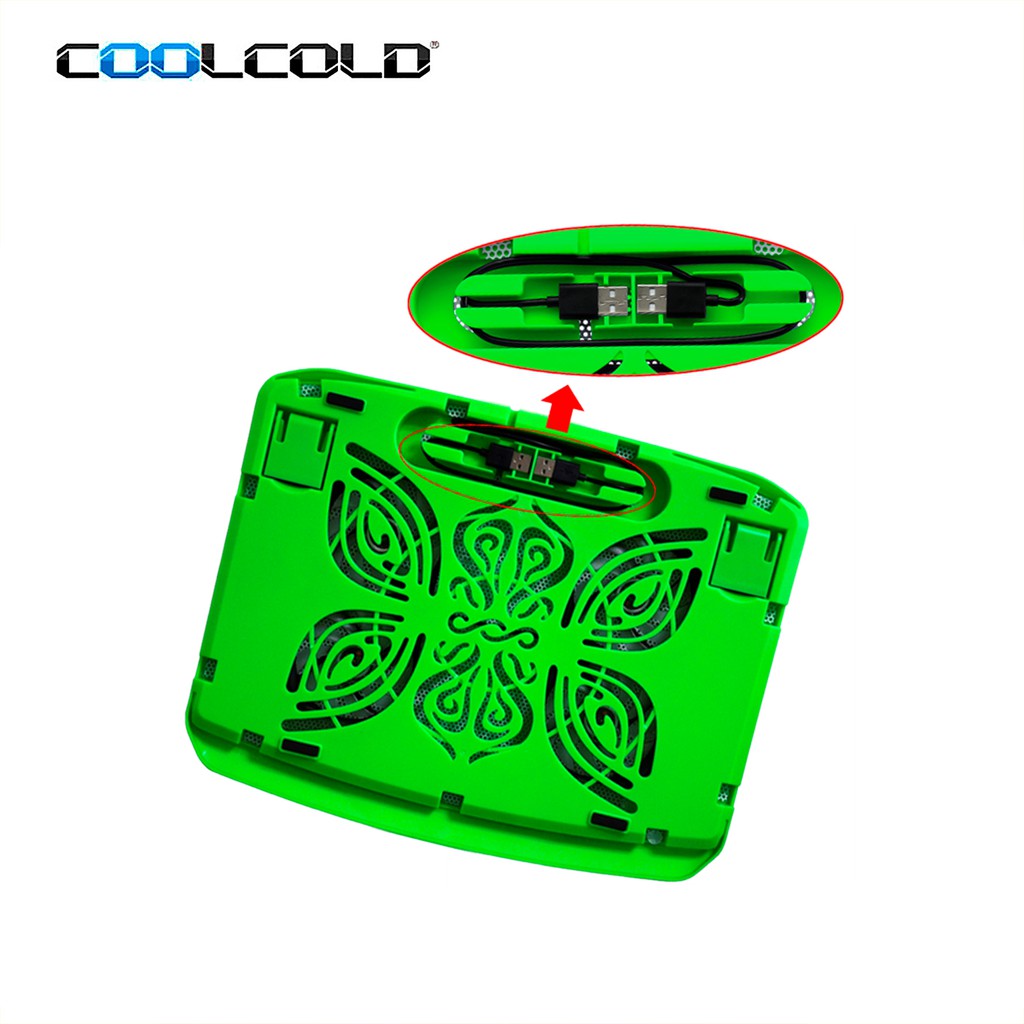 [Mã 159ELSALE hoàn 7% đơn 300K] Đế tản nhiệt Laptop CoolCold N100 Premium, 6 Fan Led Xanh Dương-I Cool Cold