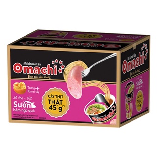 Mì Ly OMACHI Sườn Hầm Ngũ Quả Có Cây Thịt Thật 45g Thùng 24 ly × 113g