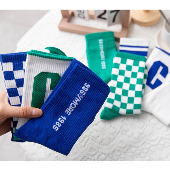 Vớ XANH chữ C cao cổ Nam Nữ phong cách thể thao, trẻ trung, năng động.