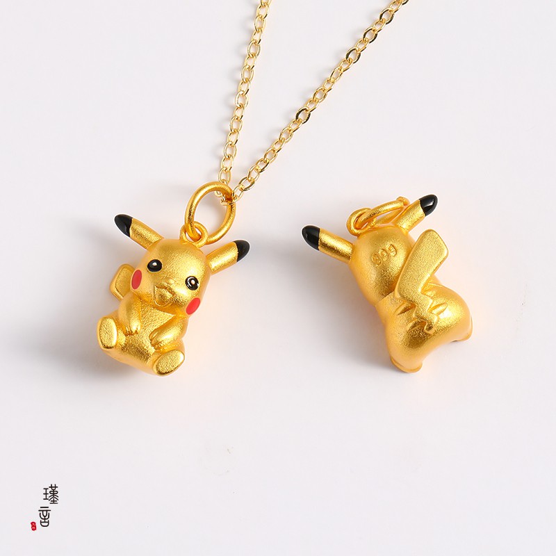 Dây Chuyền / Vòng Tay Mặt Hình Pikachu Màu Vàng Không Phai