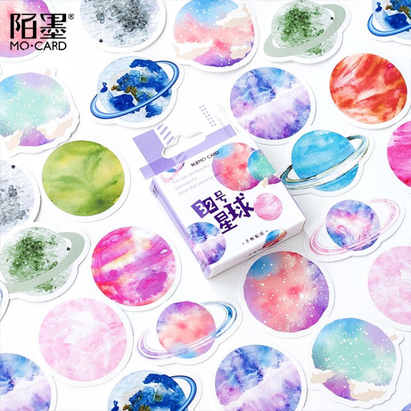 Hộp 45 hình dán sticker vũ trụ trang trí sổ M156
