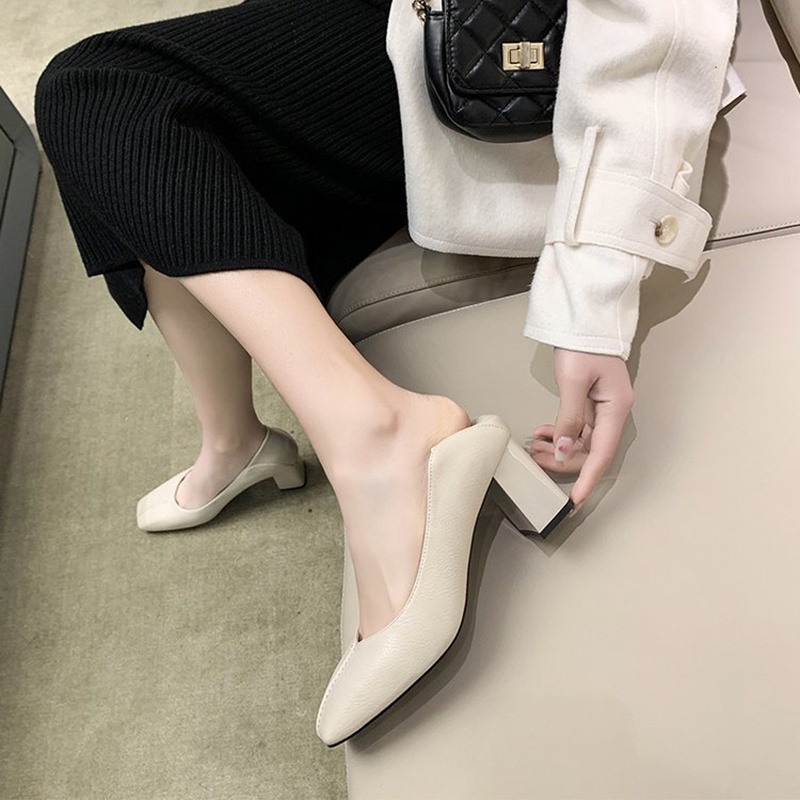 Giày cao gót IELGY mũi vuông phong cách Hàn Quốc thời trang cho nữ